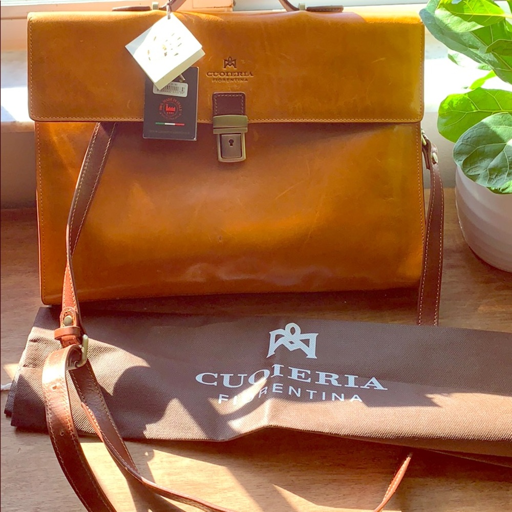 $470 Men’s Italian Leather Handmade Briefcase